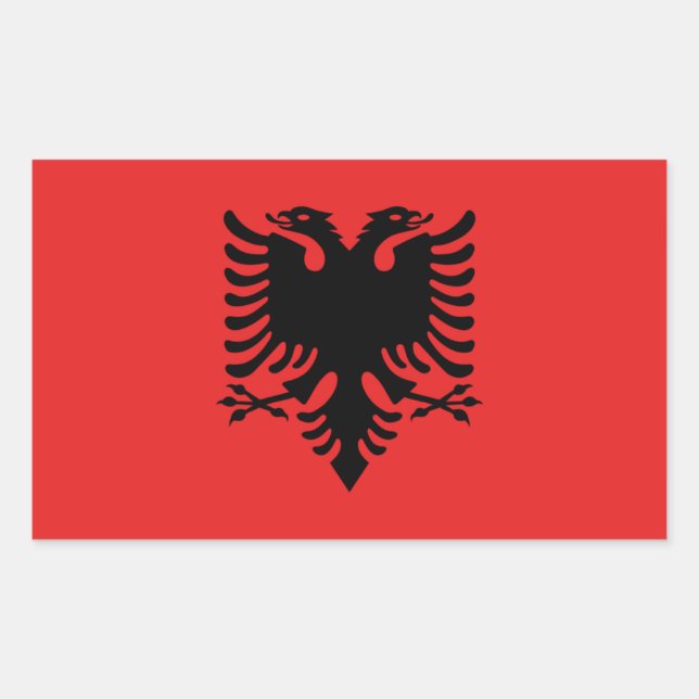 Sticker Rectangulaire Drapeau de l'Albanie (Devant)
