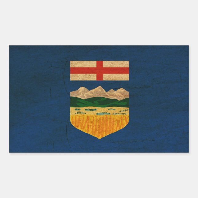 Sticker Rectangulaire Drapeau de l'Alberta (Devant)