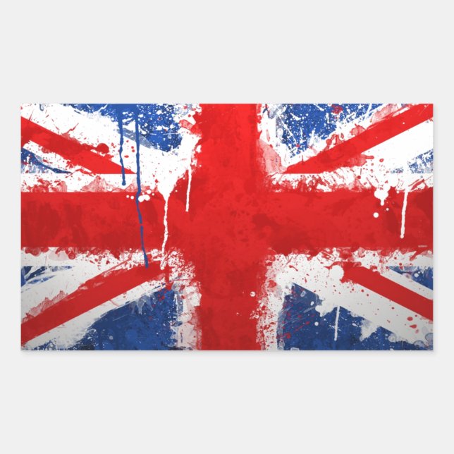 Sticker Rectangulaire Drapeau de l'Angleterre cool (Devant)