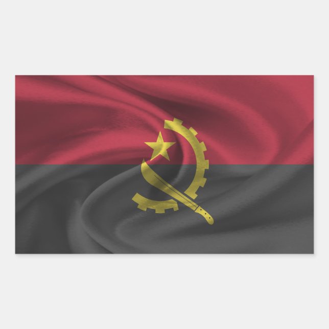 Sticker Rectangulaire Drapeau de l'Angola (Devant)