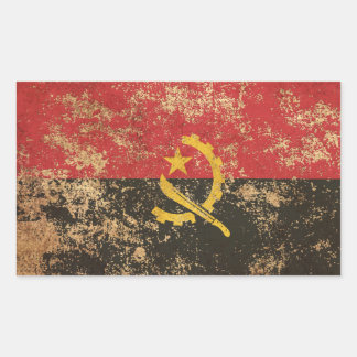 Sticker Rectangulaire Drapeau de l'Angola Vintage