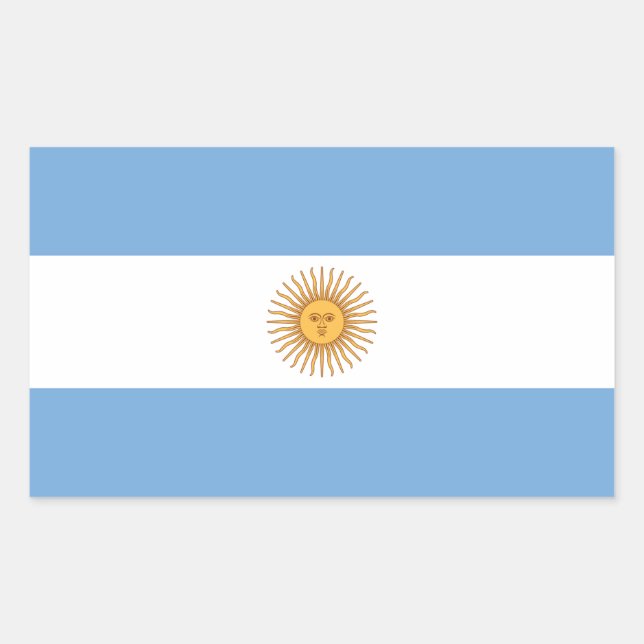 Sticker Rectangulaire Drapeau de l'Argentine (Devant)