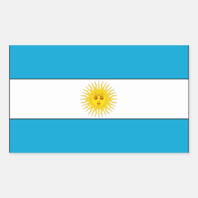 Sticker Rectangulaire Drapeau de l'Argentine (Devant)