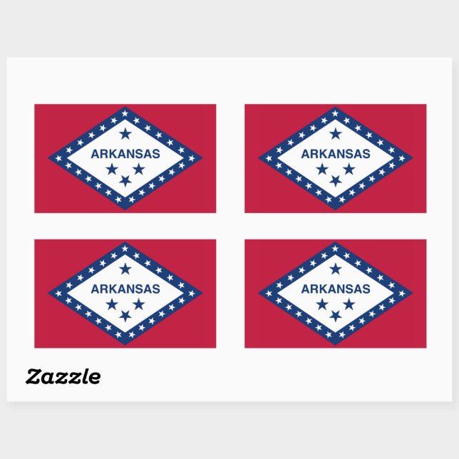 Sticker Rectangulaire Drapeau de l'Arkansas (Feuille)