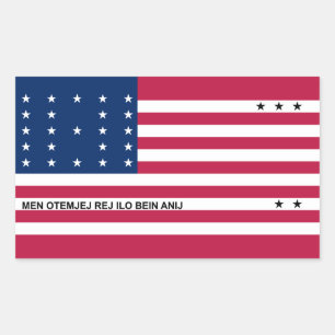 Sticker Rectangulaire Drapeau de l'atoll de Bikini Patriotique