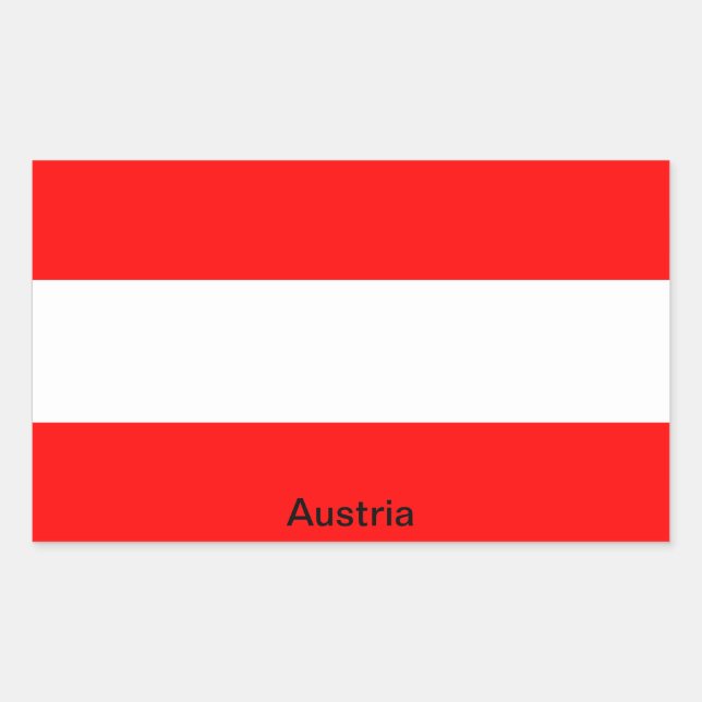 Sticker Rectangulaire Drapeau de l'Autriche (Devant)