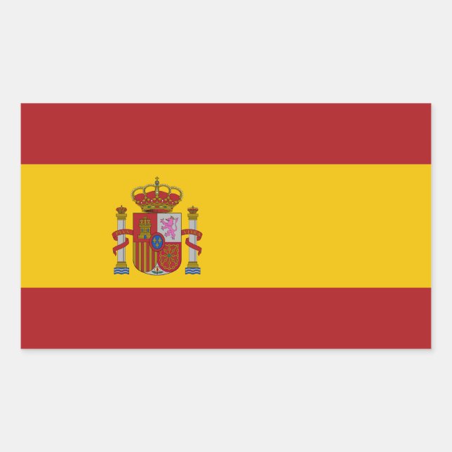 Sticker Rectangulaire Drapeau de l'Espagne (Devant)