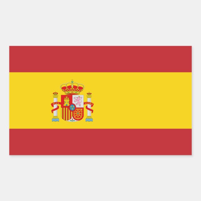 Sticker Rectangulaire Drapeau de l'Espagne (Devant)