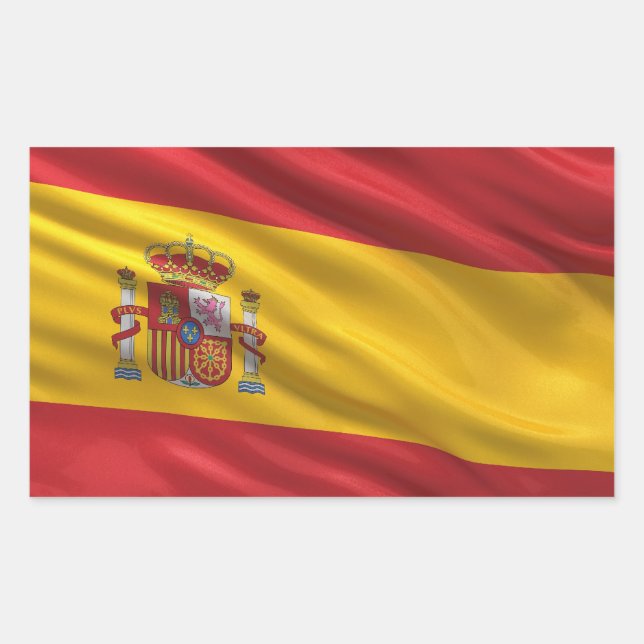 Sticker Rectangulaire Drapeau de l'Espagne (Devant)