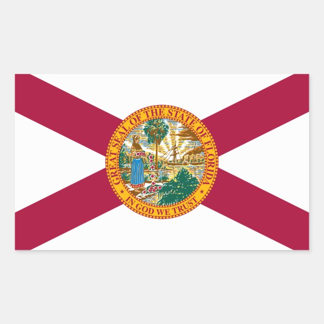 Sticker Rectangulaire Drapeau de l'État de Floride (Devant)