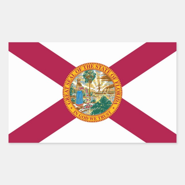 Sticker Rectangulaire Drapeau de l'État de Floride (Devant)
