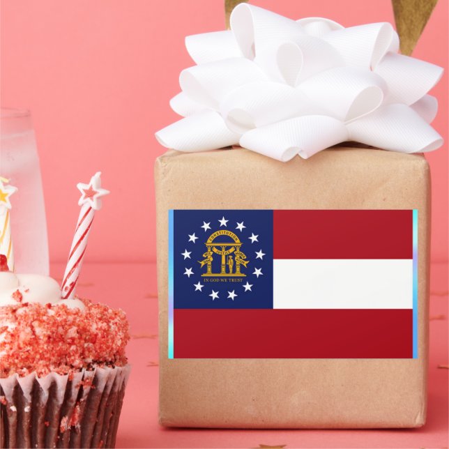 Sticker Rectangulaire Drapeau de l'État de Géorgie (Fête)