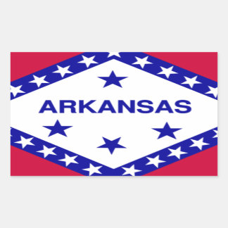 Sticker Rectangulaire Drapeau de l'état de l'Arkansas