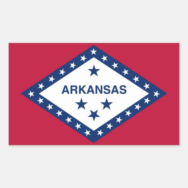 Sticker Rectangulaire Drapeau de l'État de l'Arkansas (Devant)