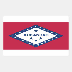 Sticker Rectangulaire Drapeau de l'État de l'Arkansas