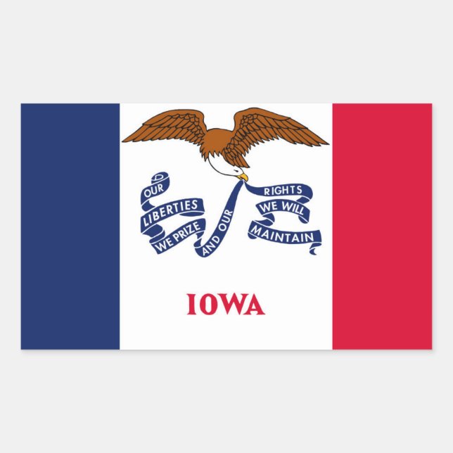 Sticker Rectangulaire Drapeau de l'État de l'Iowa (Devant)
