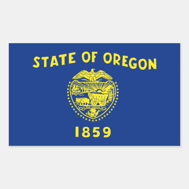 Sticker Rectangulaire Drapeau de l'État de l'Oregon, États-Unis (Devant)
