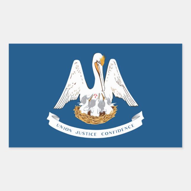 Sticker Rectangulaire Drapeau de l'État de Louisiane (Devant)