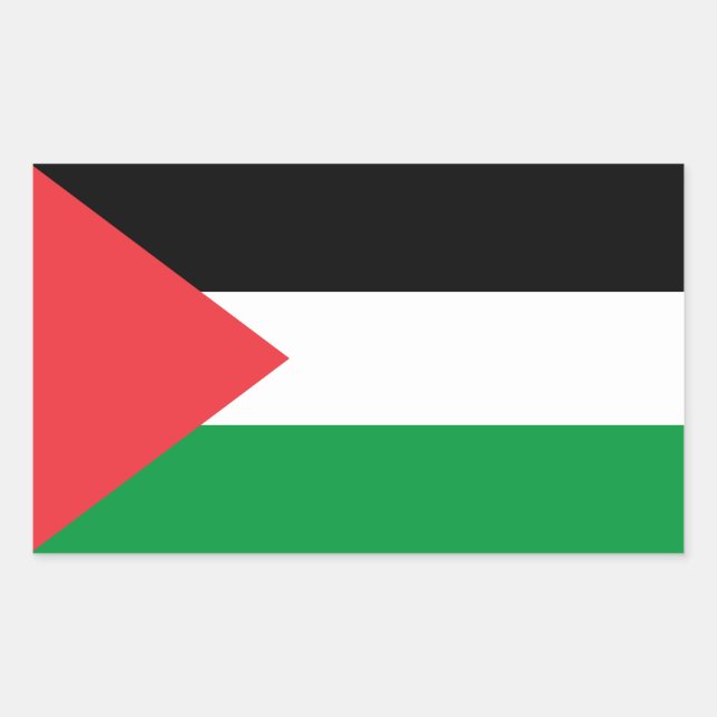 Sticker Rectangulaire Drapeau de l'État de Palestine (Devant)