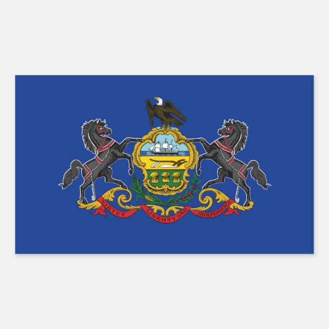 Sticker Rectangulaire Drapeau de l'État de Pennsylvanie (Devant)
