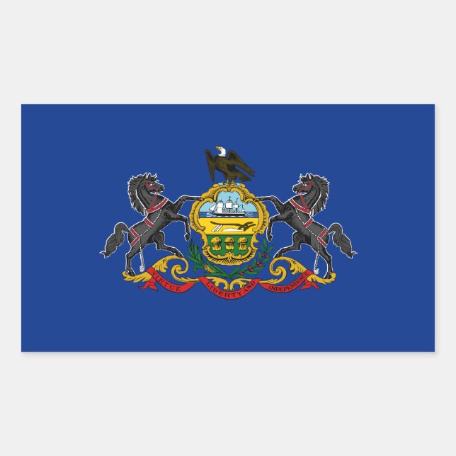 Sticker Rectangulaire Drapeau de l'État de Pennsylvanie, États-Unis (Devant)
