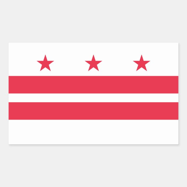 Sticker Rectangulaire Drapeau de l'État de Washington DC (Devant)