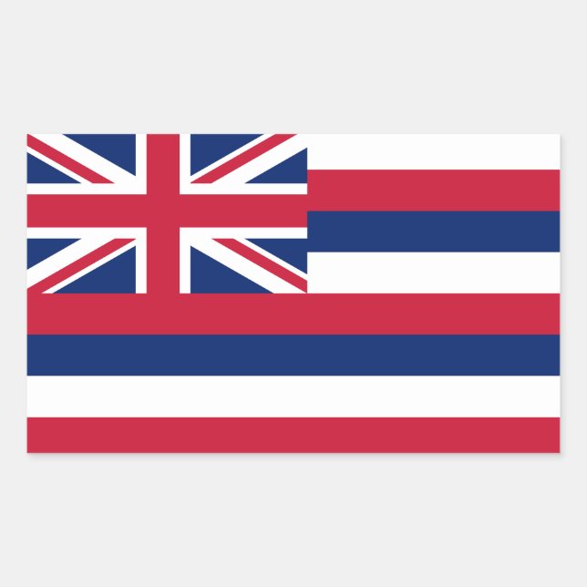 Sticker Rectangulaire Drapeau de l'État d'Hawaii (Devant)