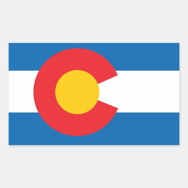 Sticker Rectangulaire Drapeau de l'État du Colorado (Devant)