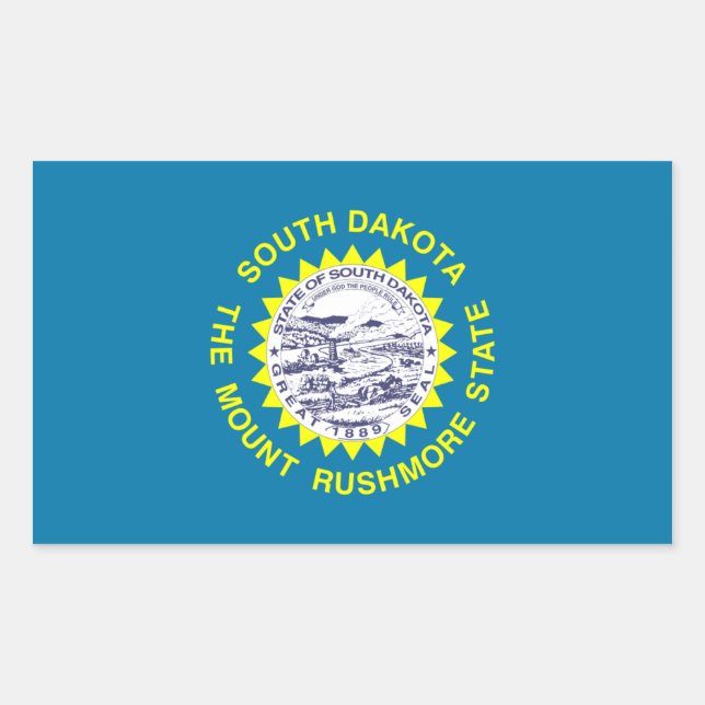 Sticker Rectangulaire Drapeau de l'État du Dakota du Sud, États-Unis (Devant)