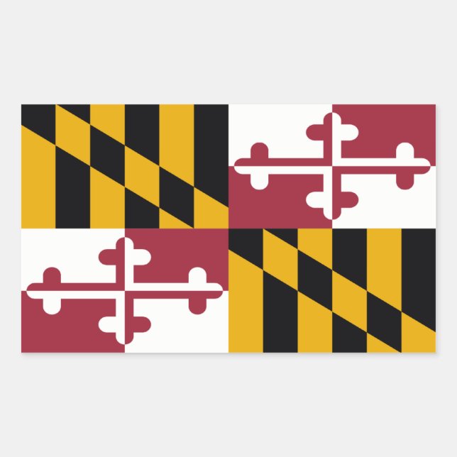 Sticker Rectangulaire Drapeau de l'État du Maryland, États-Unis (Devant)