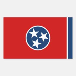 Sticker Rectangulaire Drapeau de l'État du Tennessee
