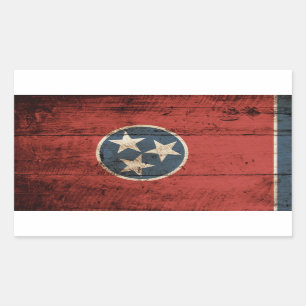 Sticker Rectangulaire Drapeau de l'État du Tennessee sur un vieux grain
