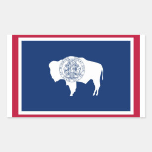 Sticker Rectangulaire Drapeau de l'État du Wyoming