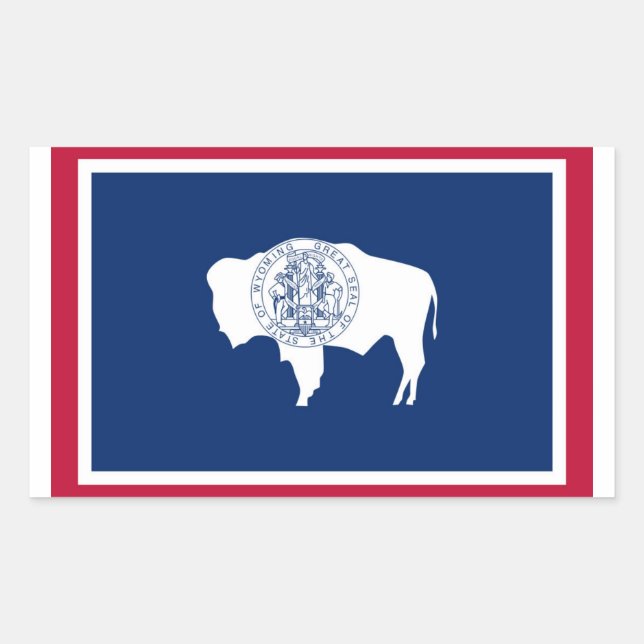 Sticker Rectangulaire Drapeau de l'État du Wyoming (Devant)