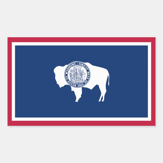 Sticker Rectangulaire Drapeau de l'État du Wyoming (Devant)