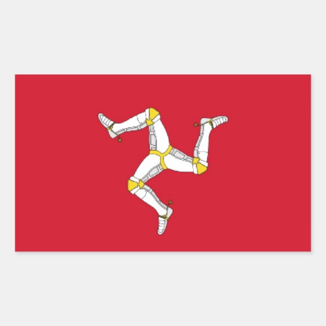 Sticker Rectangulaire Drapeau de l'île de Man (Devant)