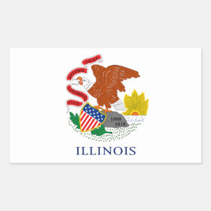 Sticker Rectangulaire Drapeau de l'Illinois