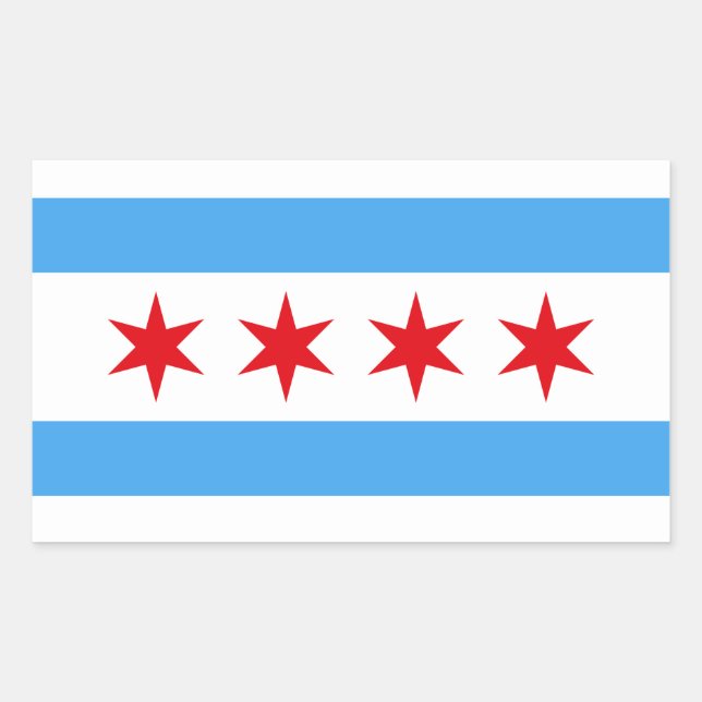 Sticker Rectangulaire Drapeau de l'Illinois de Chicago (Devant)