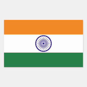 Sticker Rectangulaire Drapeau de l'Inde