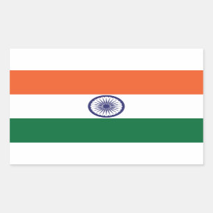 Sticker Rectangulaire Drapeau de l'Inde