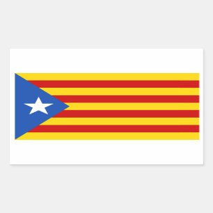 Sticker Rectangulaire Drapeau de l'indépendance catalane "L'Estelada Bla
