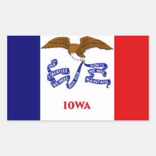 Sticker Rectangulaire Drapeau de l'Iowa