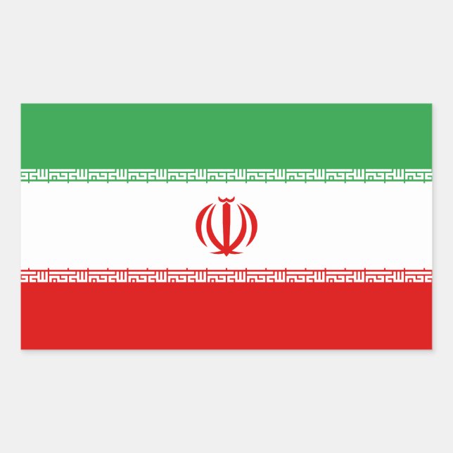 Sticker Rectangulaire Drapeau de l'Iran (Devant)