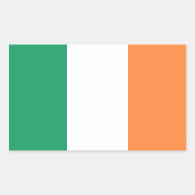Sticker Rectangulaire Drapeau de l'Irlande (Devant)