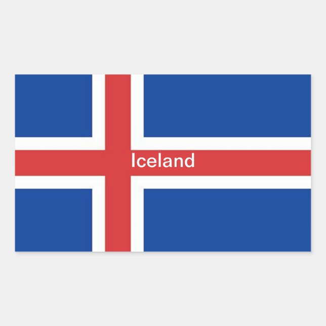 Sticker Rectangulaire Drapeau de l'Islande (Devant)