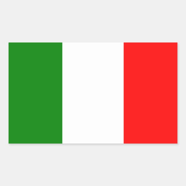 Sticker Rectangulaire Drapeau de l'Italie (Devant)