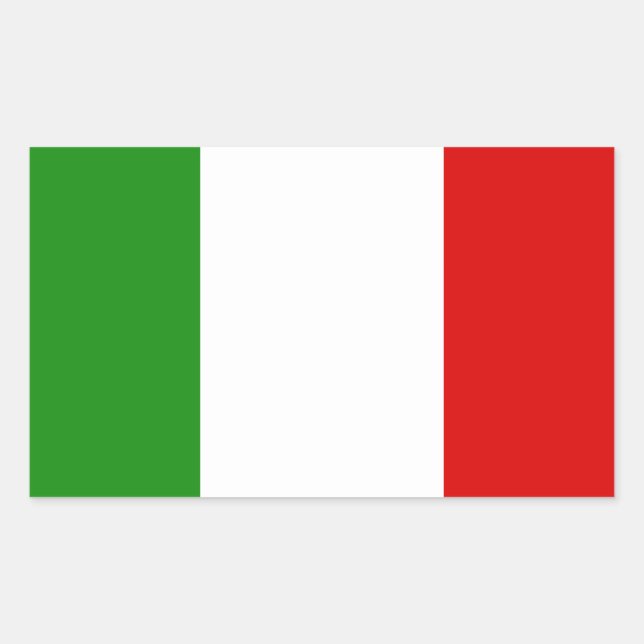 Sticker Rectangulaire Drapeau de l'Italie (Devant)
