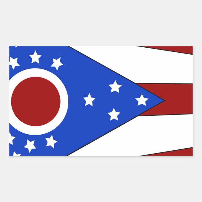 Sticker Rectangulaire Drapeau de l'Ohio (Devant)