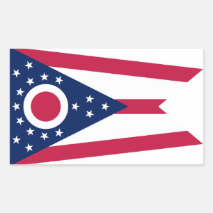 Sticker Rectangulaire Drapeau de l'Ohio