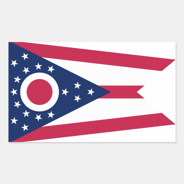 Sticker Rectangulaire Drapeau de l'Ohio (Devant)